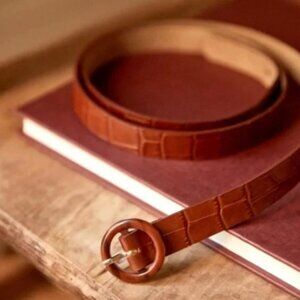 Sezane Maud Belt - Croco Camel Sz85